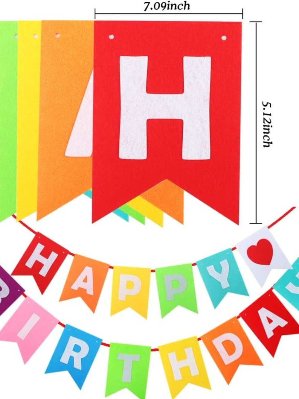 Rainbow Paper Garland Decorations for Birthday Party Decor - Picture 4 of 6